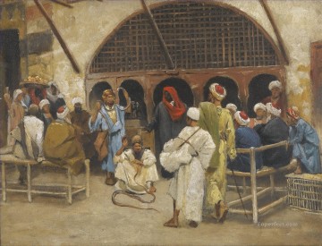 Árabe Painting - LOS ENCANTADORES DE SERPIENTES Ludwig Deutsch Orientalismo Araber